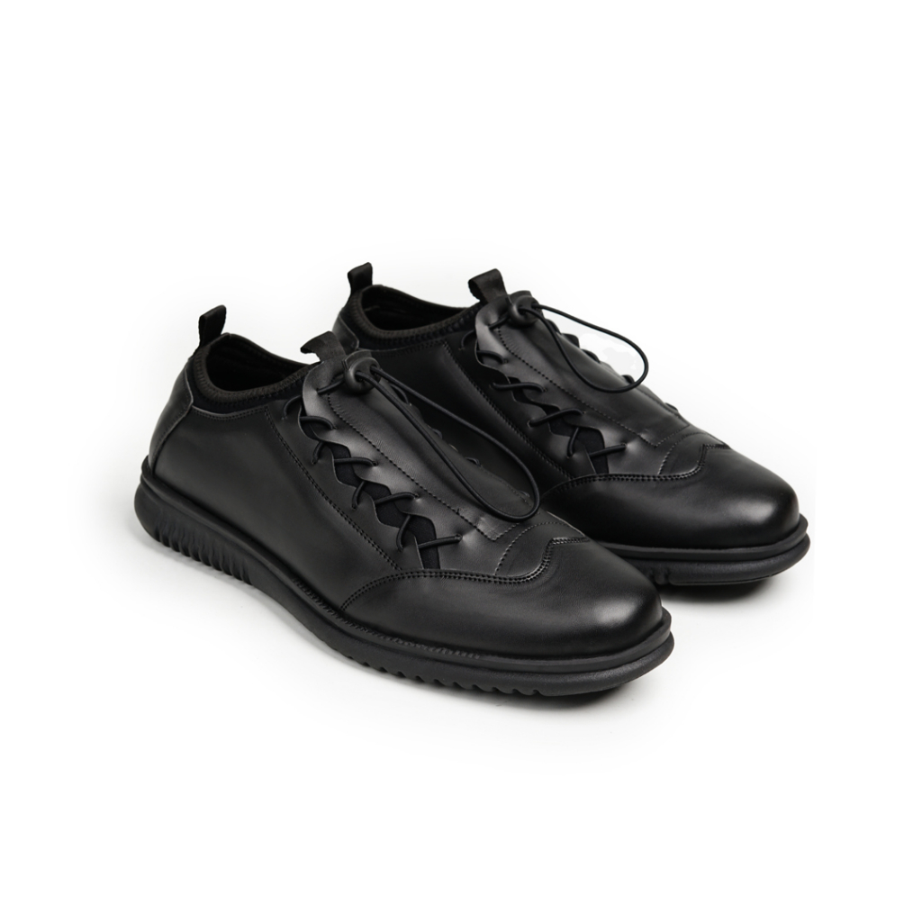 Eral Vittori - Gata 1824 Sepatu Sneakers  Pria  Casual Formal Hitam