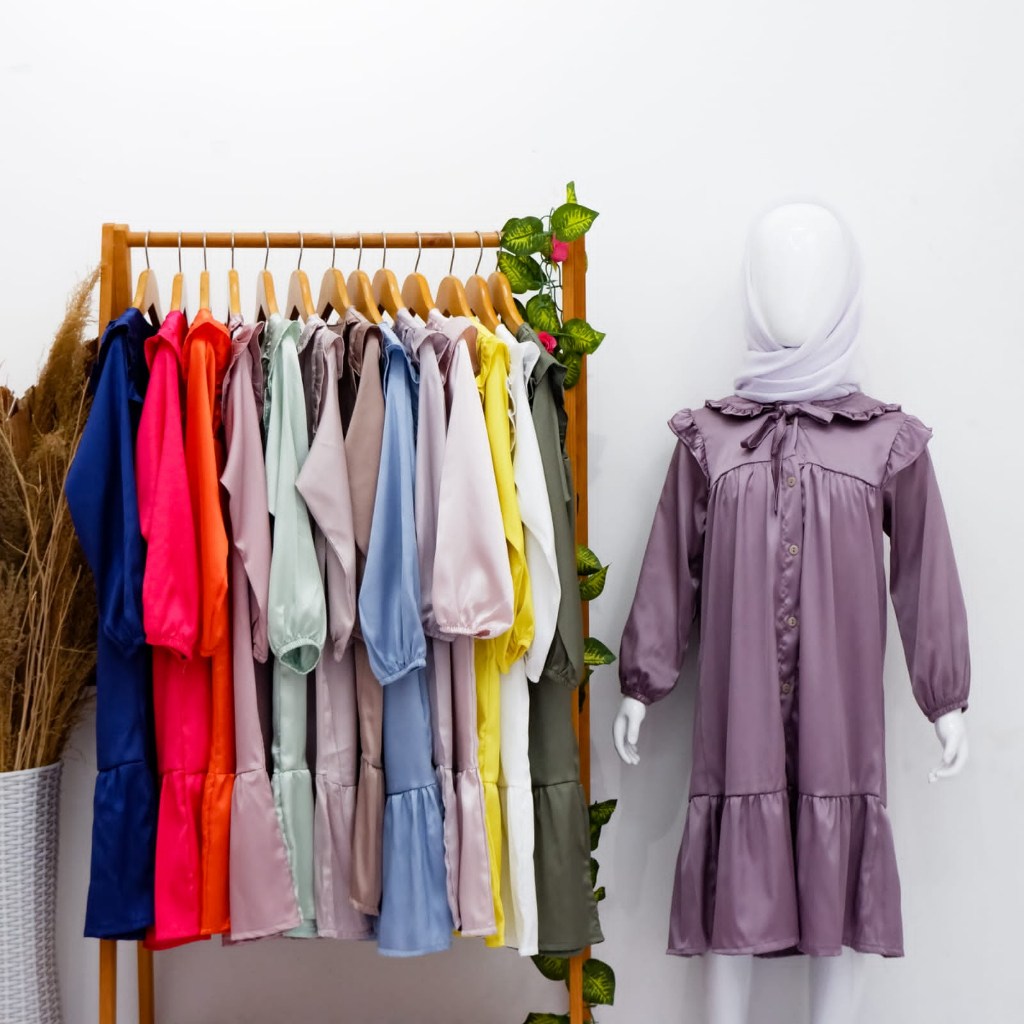 ❤️JOYA BABYSTUFF ❤️ gamis silk polos / gamis sutra anak / gamis lebaran