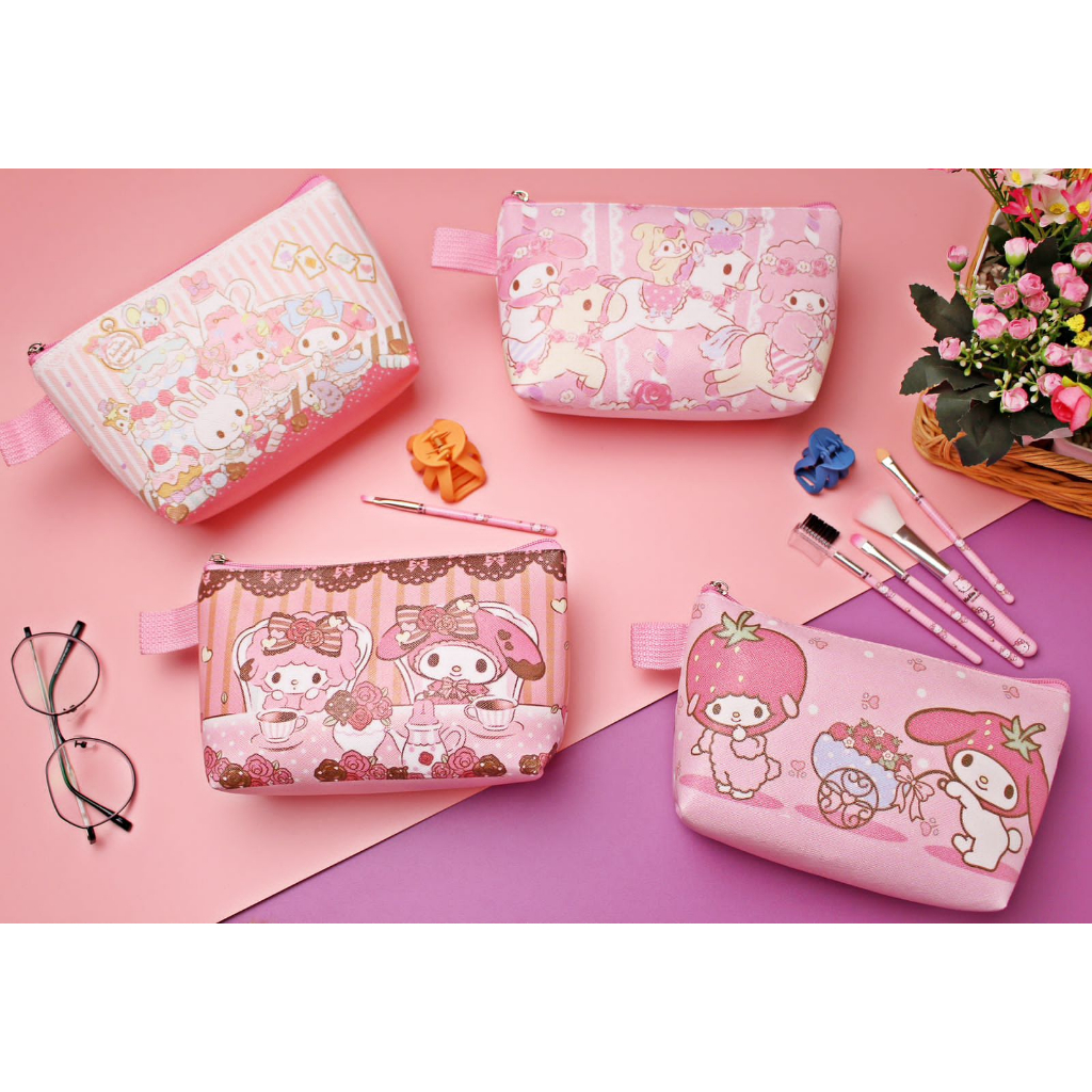 Dompet Kosmetik Besar Motif Sanrio Pouch Hp Uang Tempat Pensil Make Up Travel Serbaguna