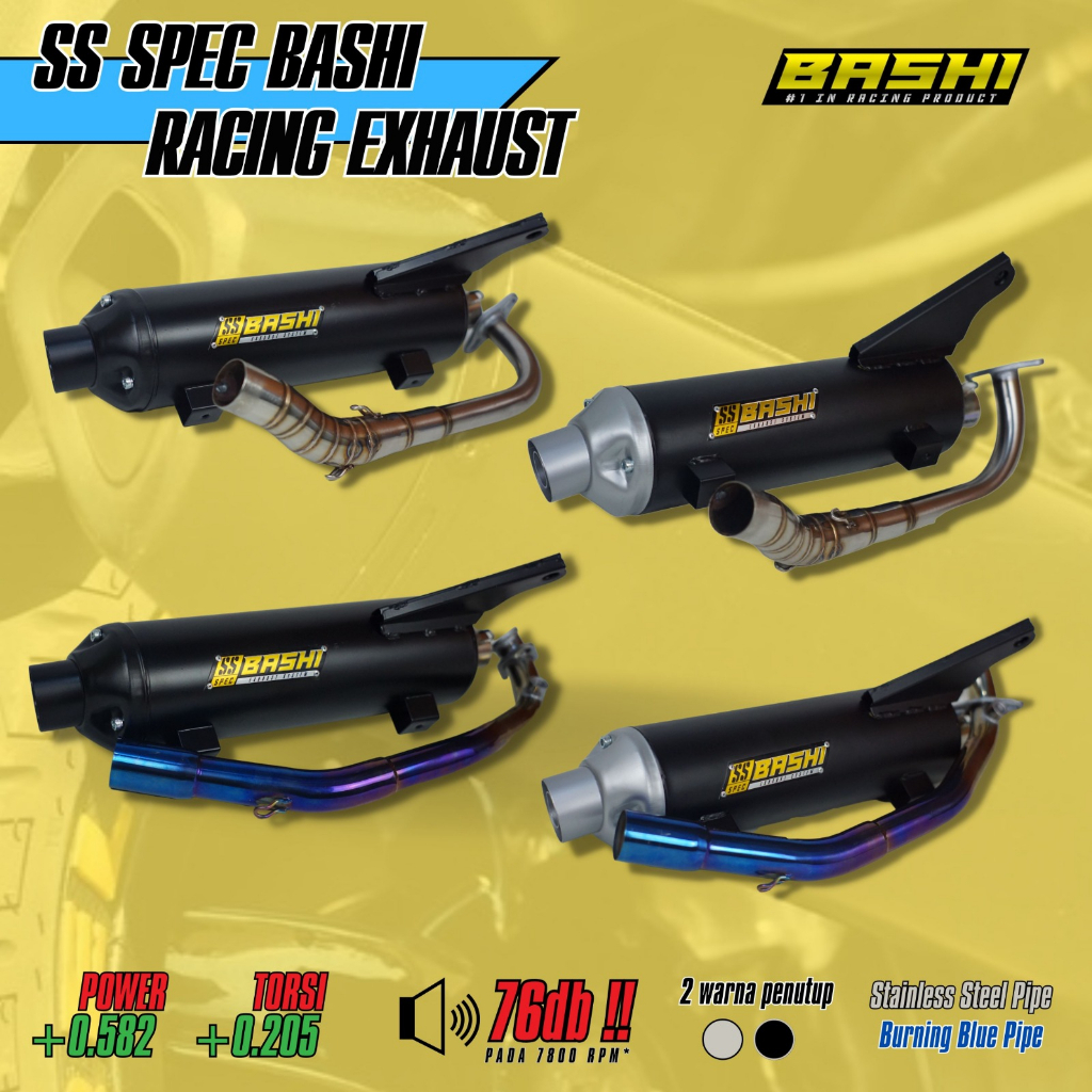 Knalpot standart racing bashi ss spec stainless steel