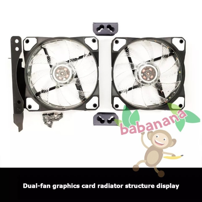 PCI BRACKET FAN KIPAS COOLING 12CM DUAL FANS VGA GPU MOUNTING COOLER