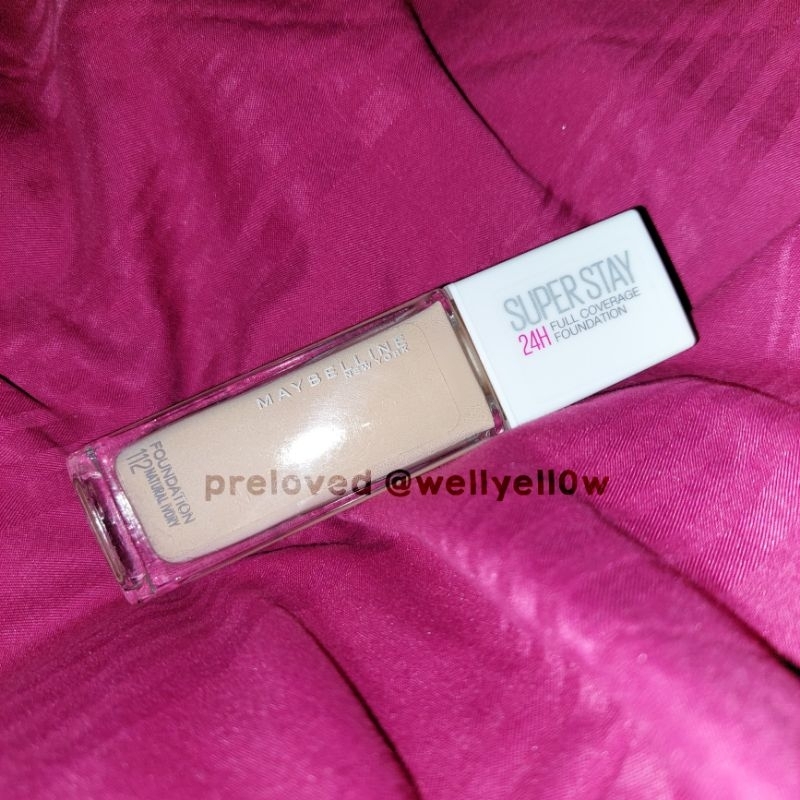 PRELOVED MAYBELLINE SUPERSTAY FULL COVERAGE FOUNDATION SHADE 112 NATURAL IVORY