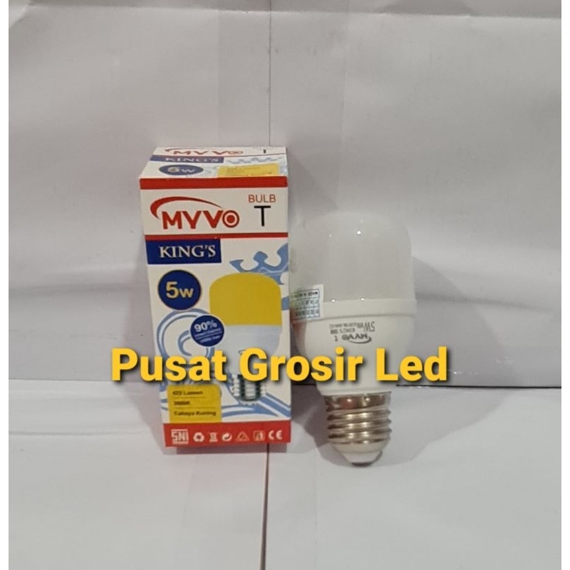 Lampu Led MYVO KING'S 5 Watt 5W Cahaya Putih 6500K &amp; Cahaya Kuning 3000K Garansi 1 Tahun