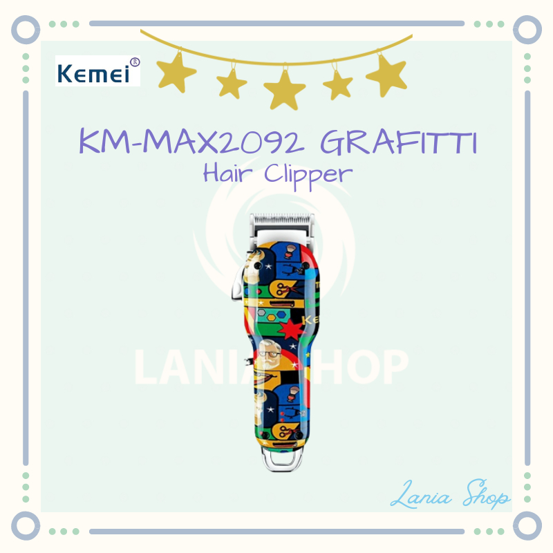 KEMEI KM-MAX2092 GRAFITTI - Electric Hair Clipper Alat Pangkas Rambut