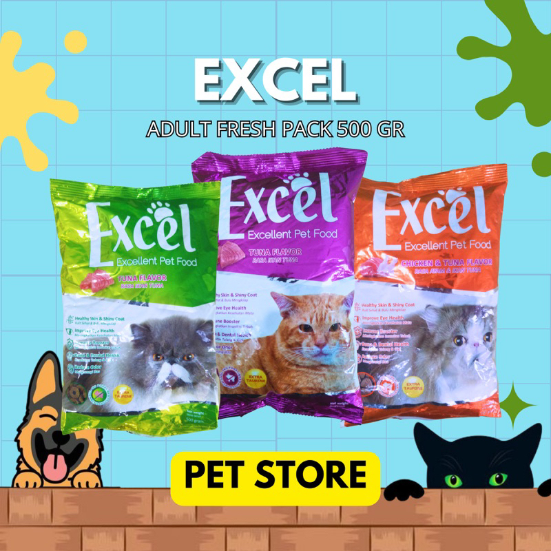 EXCEL Makanan Kucing Kering Adult Fresh Pack