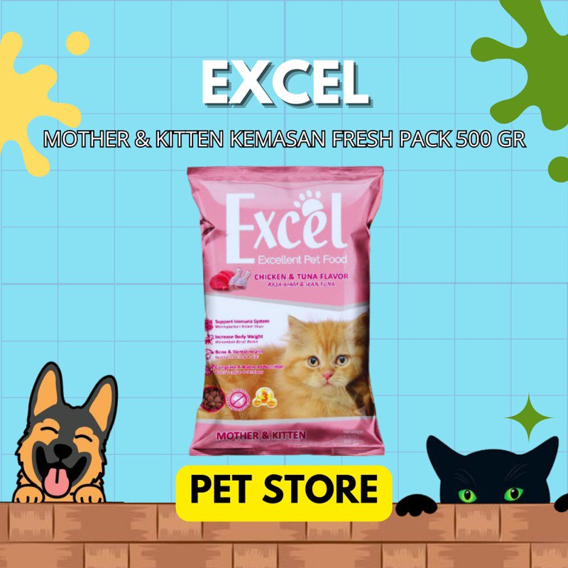 EXCEL MOTHER And KITTEN makanan kucing ibu dan anak kucing