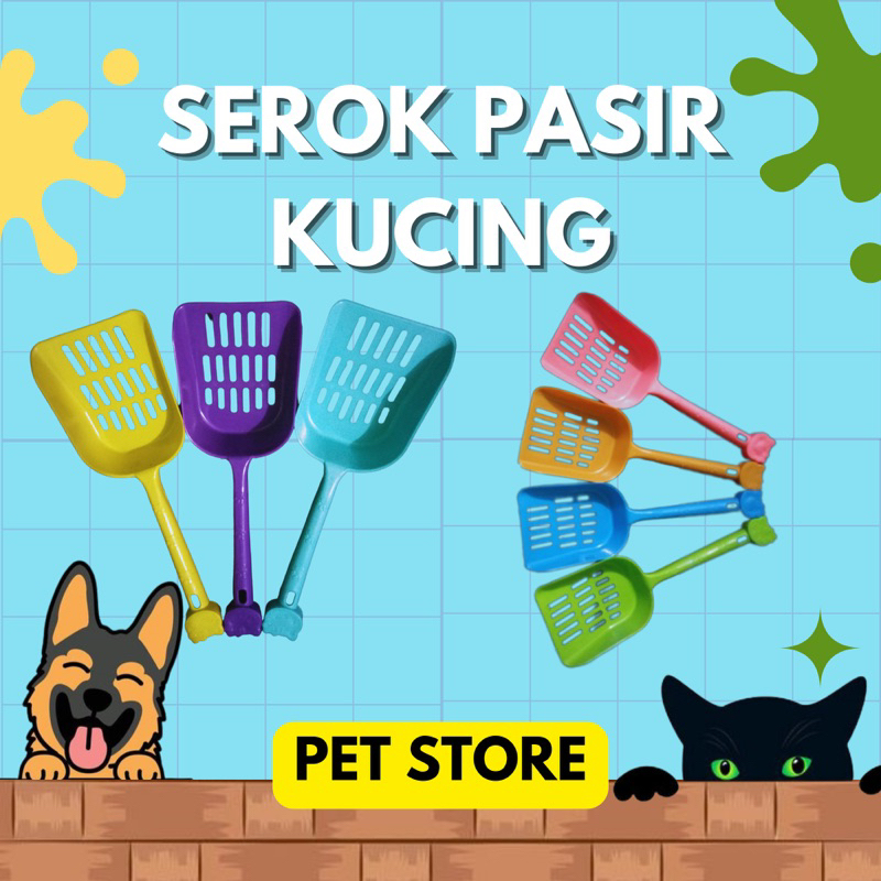 Serokan pasir sendok pasir kucing anjing hamster