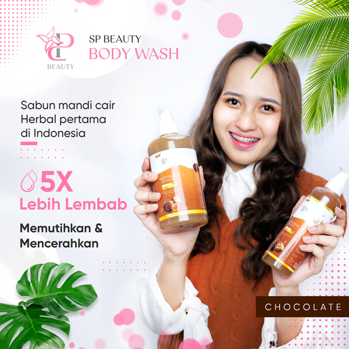 Sp Beauty Body Wash sabun cair herbal 250ml Extra coklat vitamin C. A &amp; Collagen. - Sabun mandi cair pemutih badan sabun cair pemutih .sabun cair herbal coklat250ml