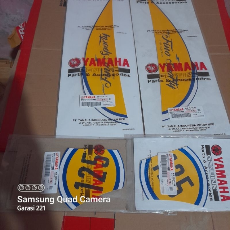 striping fino sporty 125 kuning unruk motor biru original YGP