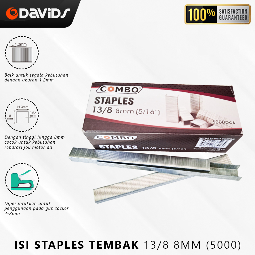 Isi Staples Tembak Gun Tacker Stapler Setaples Refill 8mm 13/8 Combo