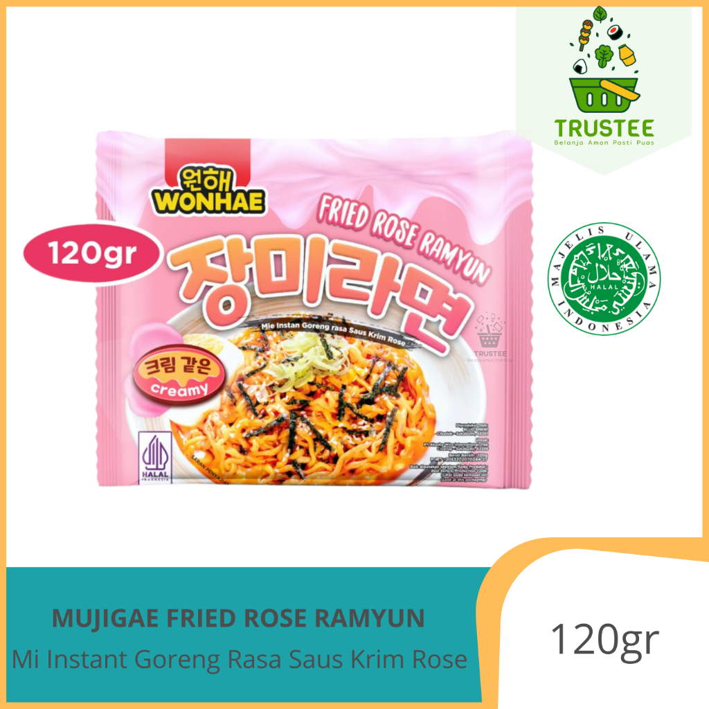 Mujigae Wonhae Fried Rose Ramyun Creamy / Mi Instant Rose Halal 120gr