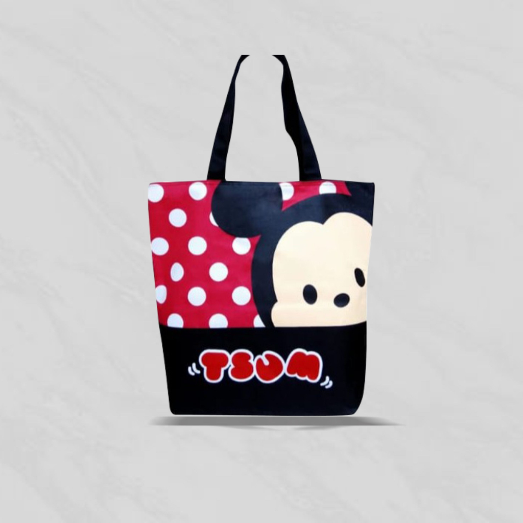 Tas Wanita Tote Bag Kekinian Motif Karakter TsumTsum