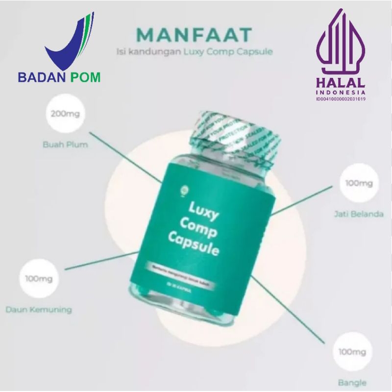 BPOM LUXY COMP CAPSULE WHITENING SLIMMING ASLI [10 KAPSUL] PEMUTIH PELANGSING DALAM SATU KAPSUL (Sup