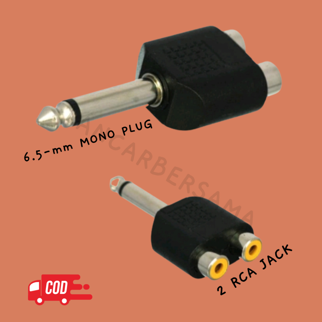 CONVERTER JACK AKAI MONO TO 2 RCA/JACK CONVERTER RCA TO  6.5MM/ JACK AKAI MONO TO RCA PLASTIK