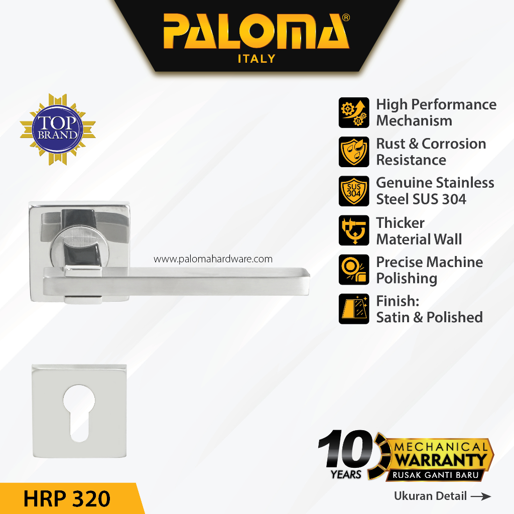 PALOMA HRP 320 Handle Pintu Roses Stainless Steel Lever Gagang Door