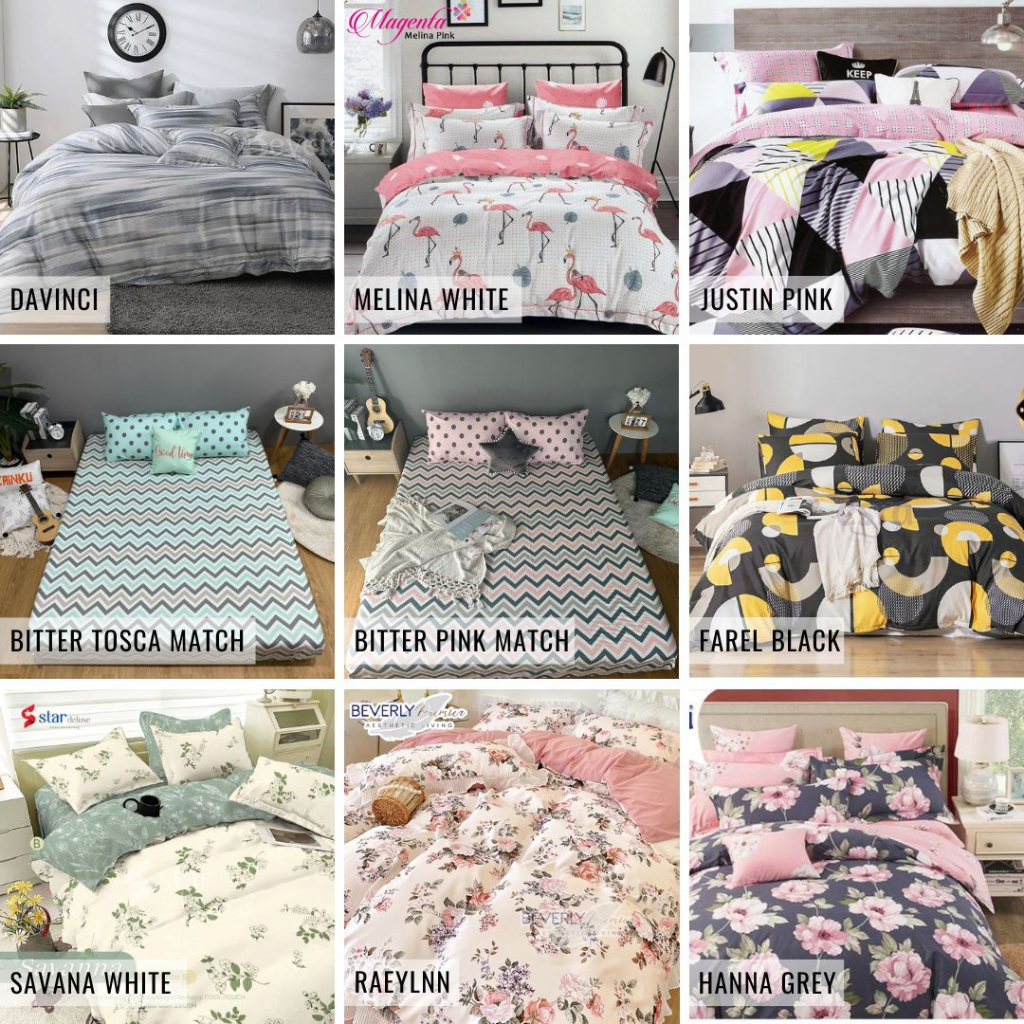 SPREI MOTIF ANTI GESER ESRA BEVERLY STAR PREMIUM MOTIF DAUN LEAF BUNGA SHOPEE ukuran 90X200 120X200 160X200 180x200