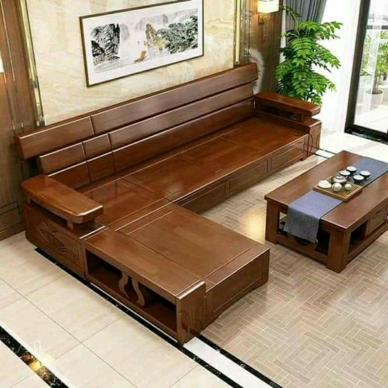 KURSI SUDUT JATI MINIMALIS SUDAH TERMASUK ONGKOS KIRIM SEJAWA