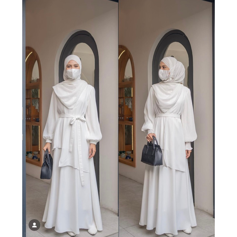 Lunara Dress Azmiza Broken White - XL