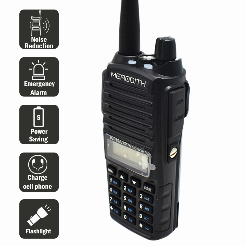 HT MERODITH UV82 walkie-talkie uv82  VHF UHF FM 5W Dual Band Two  way radio handy talkie /walkie handy uv82 asli