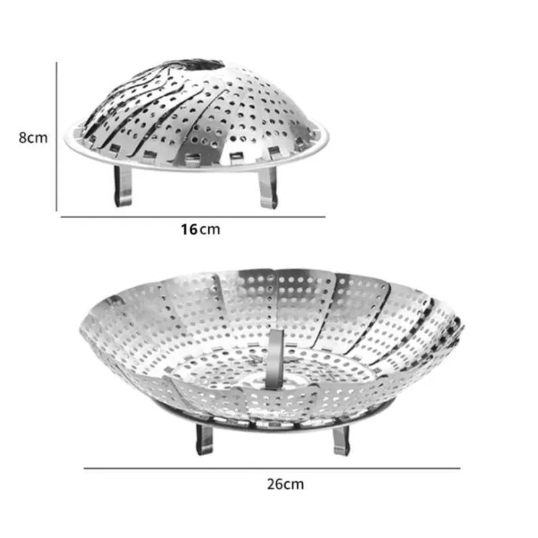 Kukusan Stainless Flexible (16 to 26cm) Steamer Alat Kukus Serbaguna