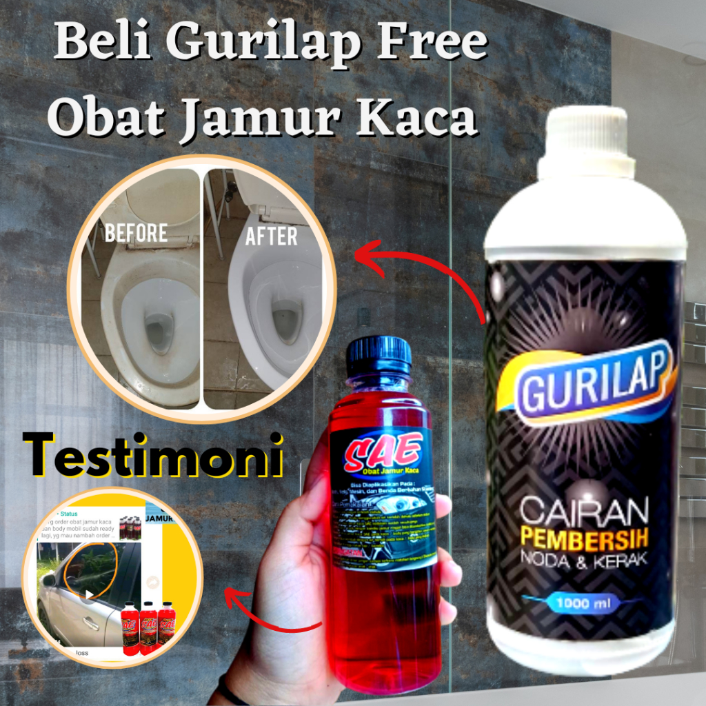 GURILAP BONUS OBAT JAMUR KACA PEMBERSIH KAMAR MANDI 100% ORIGINAL FAST CLEANER EXTRA AMPUH DAN AJAIB