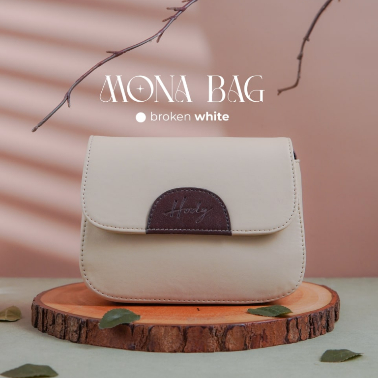 Tas Wanita Selempang HODY Mona Bag Broken White Putih Sling Bag Slempang Premium