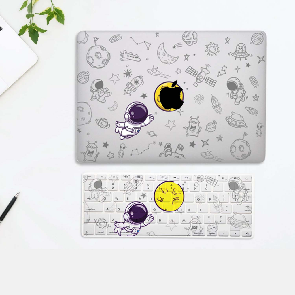 Case Casing Protective Pelindung Laptop Macbook Air Pro 13 M1 2017 2018 2019 2020 2021 A1932 A2179 A2337 A2681 A1706 A1708 A1989 A2159 A2251 A2289 A2338 Gambar Astronot Planet Bulan Lunar Luar Angkasa Bumi Motif Lucu Hardcase Murah