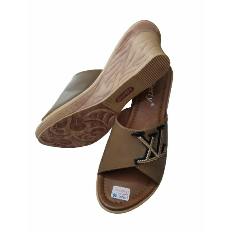 sandal wedges wanita sandal casual sol karet