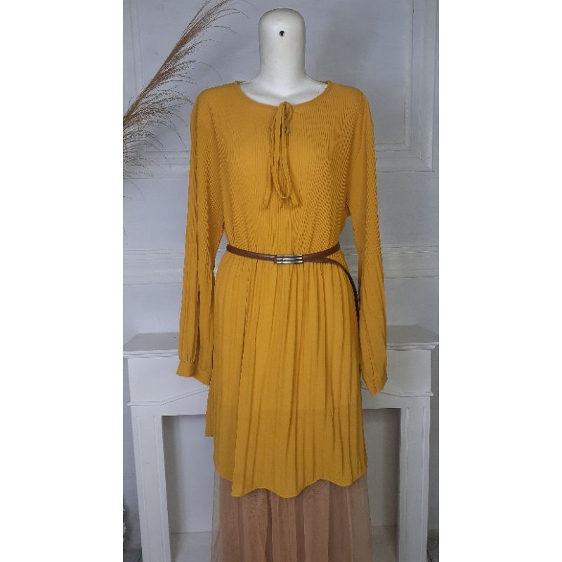 Tunik Plisket Midi Dress Plisket sisa butik