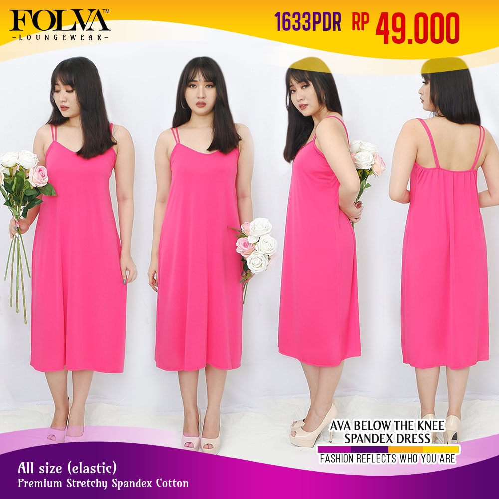 FOLVA dress tanktop baju tidur wanita daster spandex melar all size