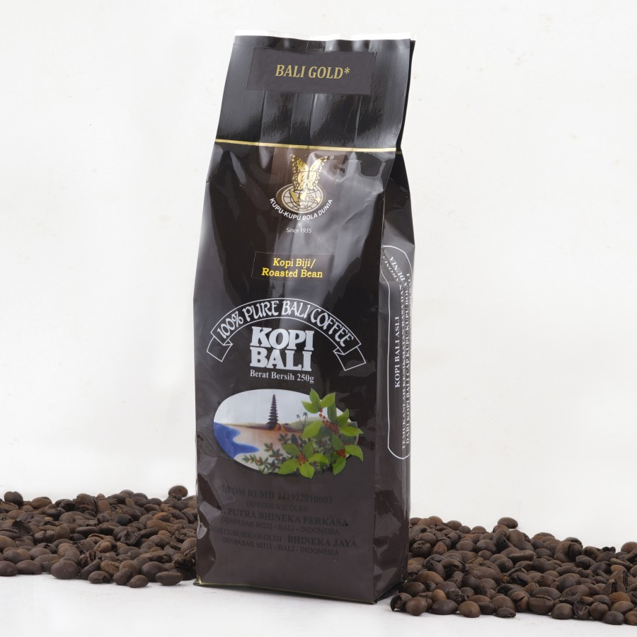 BALICIHUI Kopi BALI GOLD Roasted Bean Kopi Biji Kupu Kupu Bola Dunia 250 gr