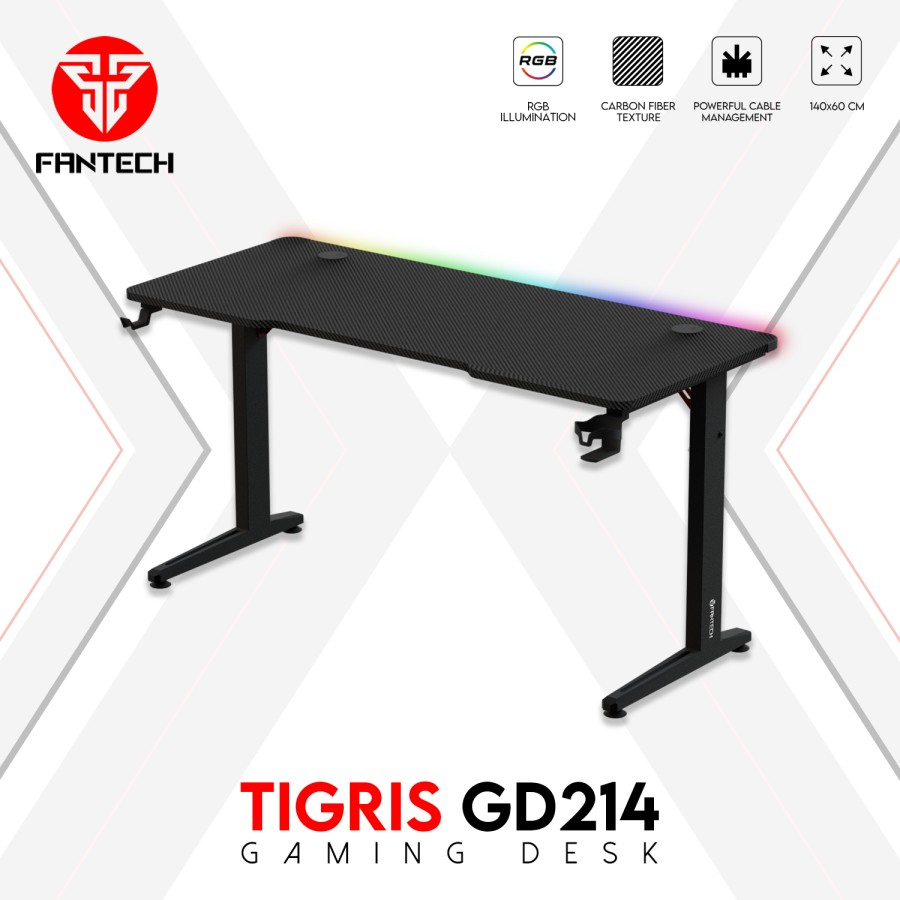 Fantech GD214 / GD-214 Tigris RGB Gaming Desk / Meja Komputer