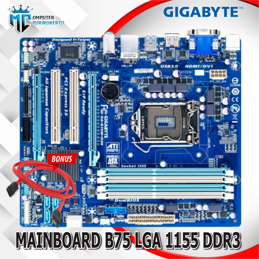 Mobo Intel B75 Gigabyte LGA 1155