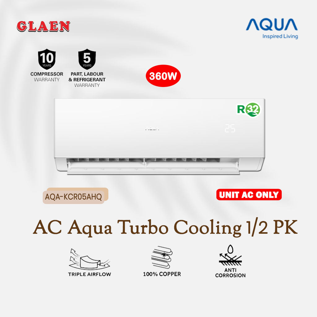 Ac Aqua Turbo Cooling 1/2 PK AQA-KCR5AHQ | Ac Aqua 1/2 Pk Standart Unit Only