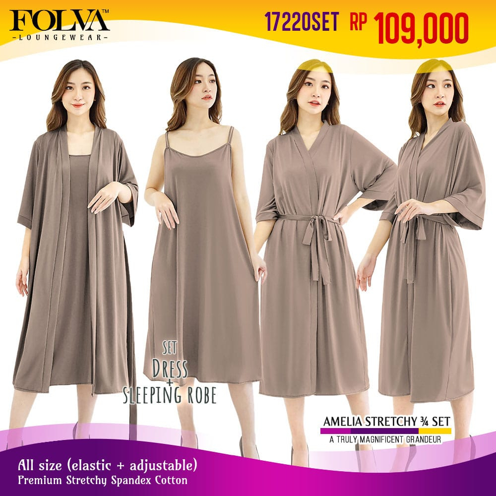 FOLVA Wedding Kimono Bridesmaid Set inner dress spandex melar 1722OSET