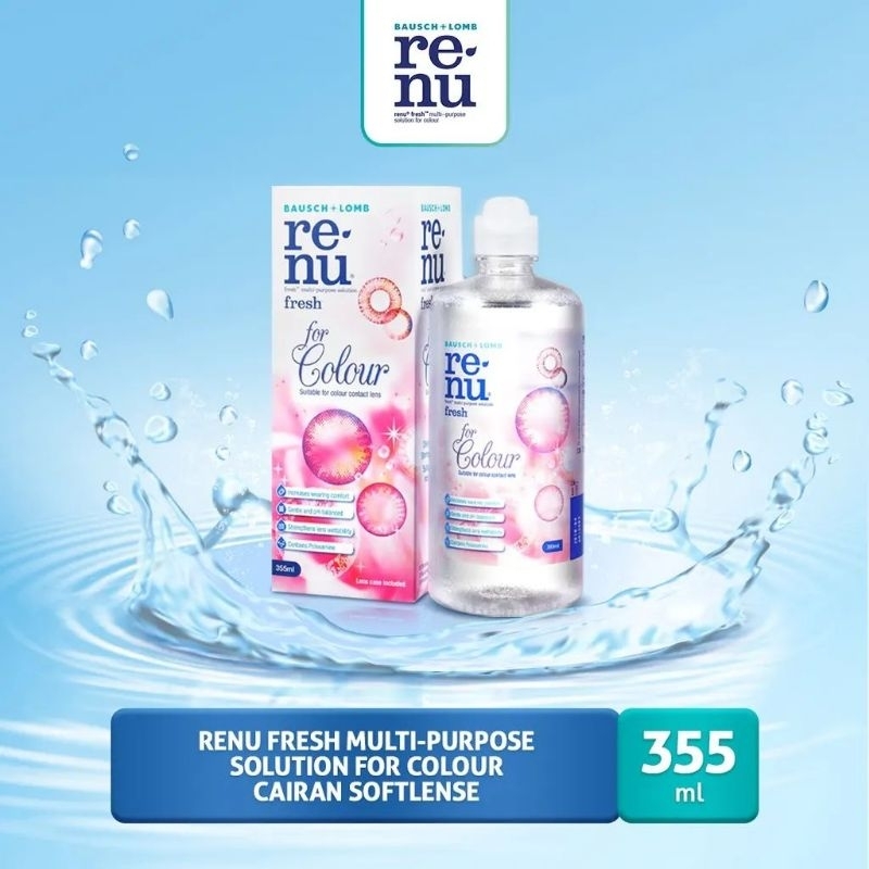 Cairan Softlen RENU COLOUR RENU PINK Air Soflens Lensa Warna uk.355ml