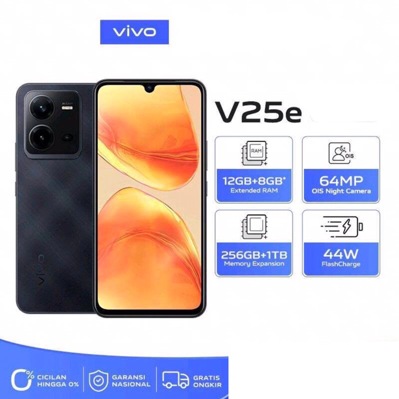 Vivo V25e | 8GB+128GB | Helio G99 | 64MP Triple Camera | 6.44&quot; AMOLED | NFC | Li-Po 4500mAh | Garansi Resmi Vivo 1 Tahun