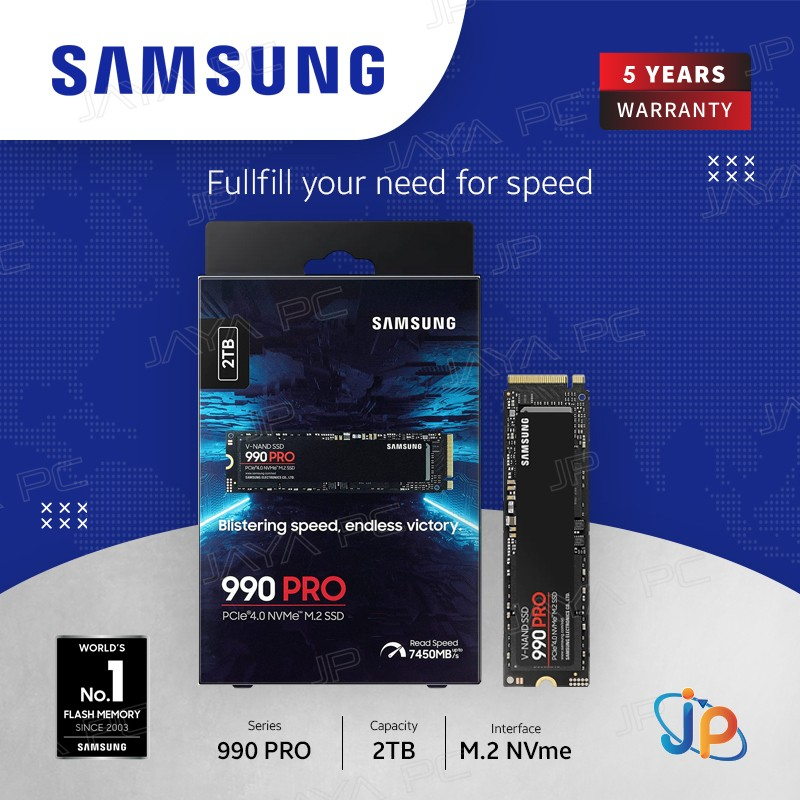 Samsung SSD 990 PRO M.2 Pcie Gen4 Nvme 2TB - M2 2 TB