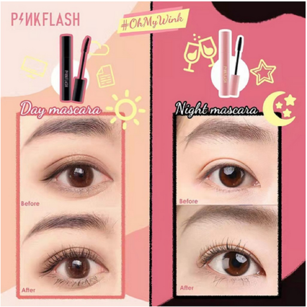 PINKFLASH OHMYWINK Oilproff Crul Mascara  |  PINK FLASH Maskara Volume And Longlasting Waterproof