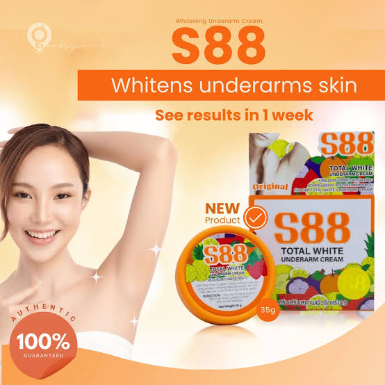 S88 TOTAL WHITE UNDERARM CREAM 35gr/CREAM KETIAK ORIGINAL/S88 UNDERARM