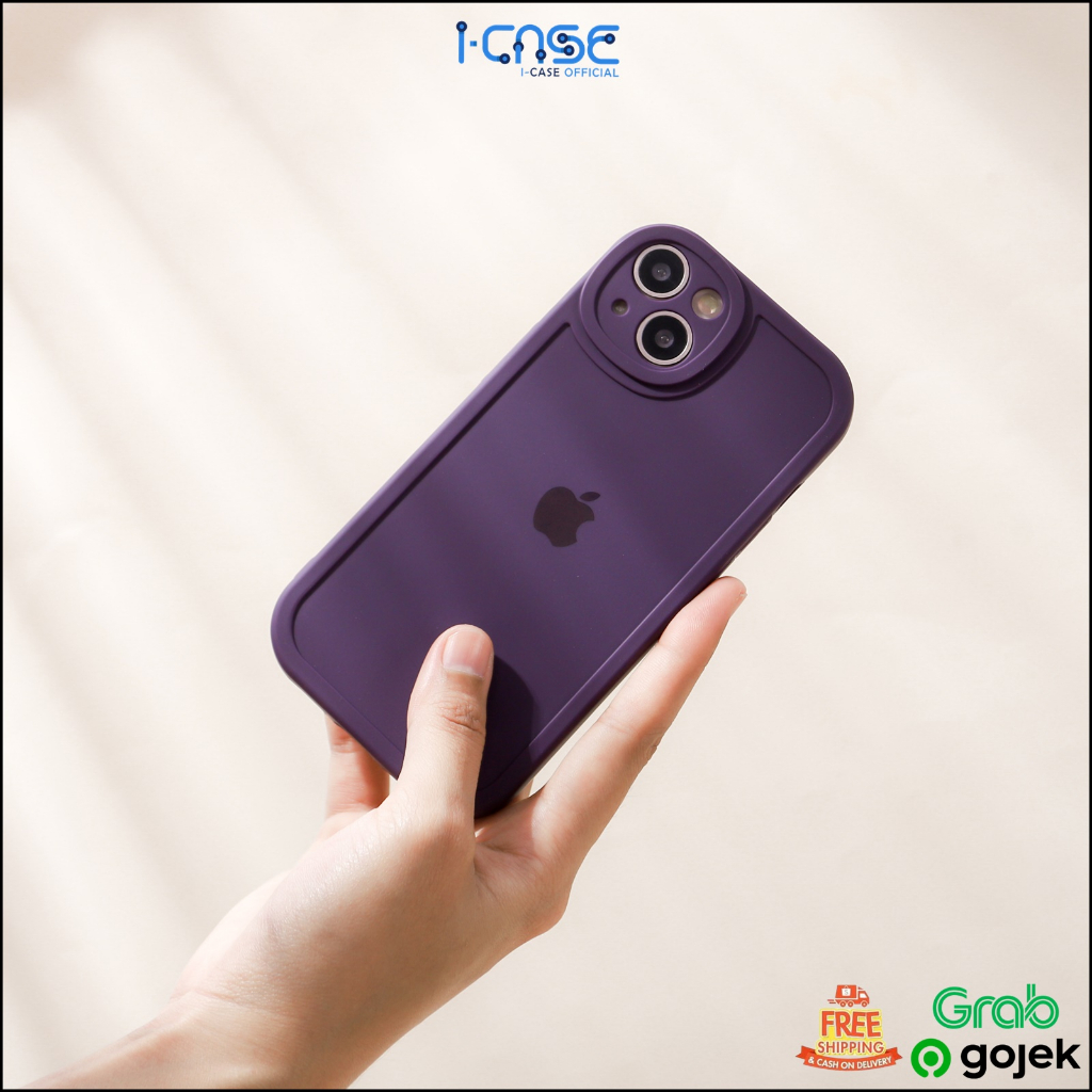 Silicone Deep Purple Round Case for iPhone 7 8 PLUS XR X XS Max / 11 Pro Max / 12 Pro Max / 13 Pro Max / 14 Plus Pro Max