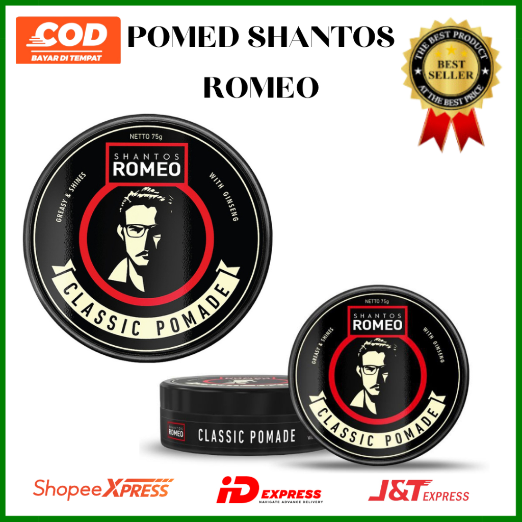 Minyak Rambut Pria Pomade Shantos Romeo  MInyak Rambut Styling DAn Classic ORIGINAL BPOM HALAL