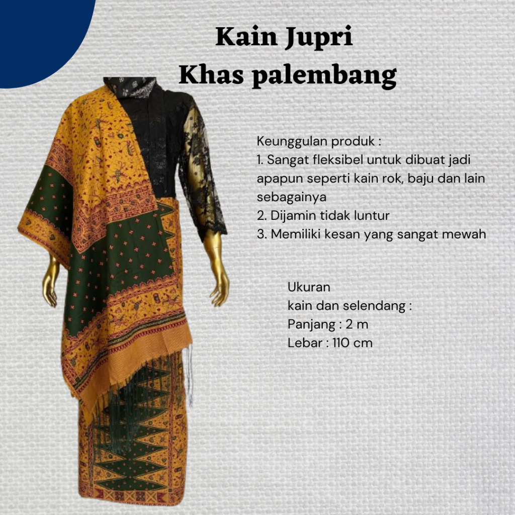 Baju Atasan Wanita Kain Jupri Palembang Tino Songket - Blouse Jumputan Kondangan Mewah Modern - Tuni