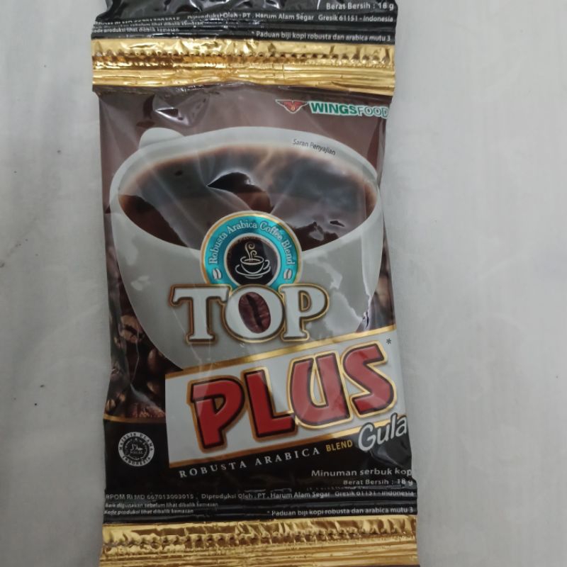 

top kopi plus gula 18gr