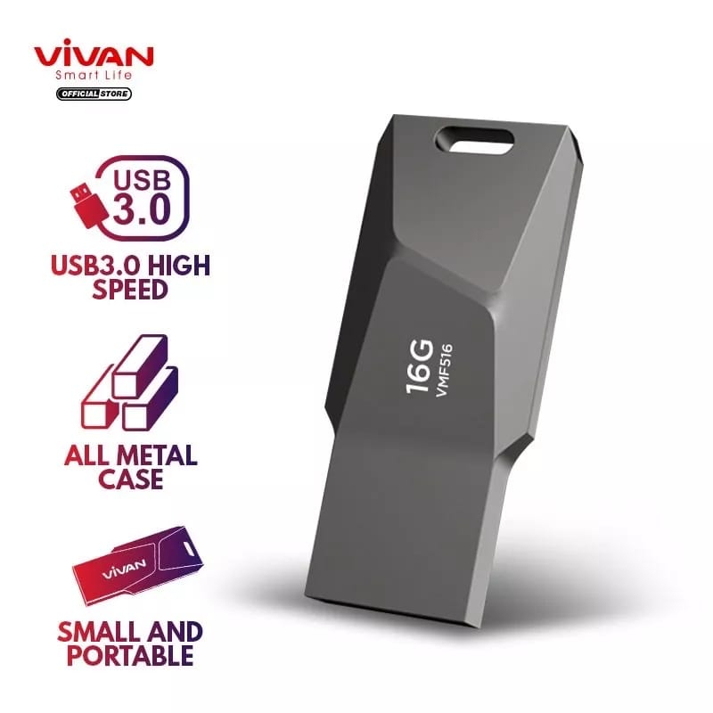 E_   VIVAN Flashdisk 16GB USB 3.0 High Speed Flashdisk Metal VIVAN VMF516