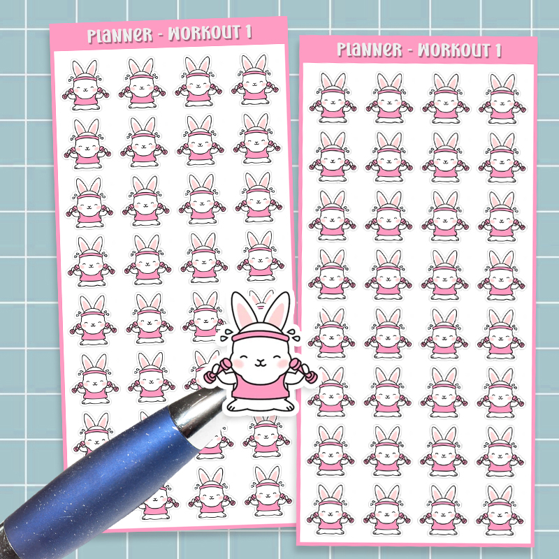 

Work OUT #1 Sticker Tracker Stiker Olahraga Planner BUJO Bullet Journal