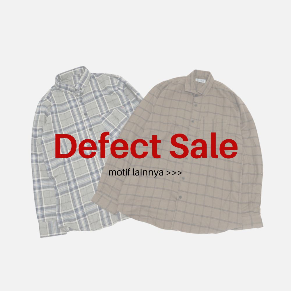 DEFECT SALE ,Kemeja Flanel Atasan Lengan Panjang Kotak Kotak Outer OOTD Unisex