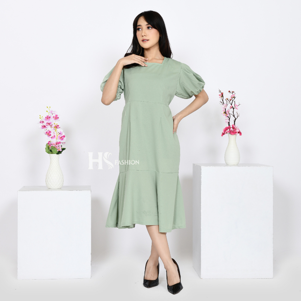 HS - LARISA DRESS / DRESS CASUAL WANITA / FASHION WANITA KOREAN STYLE