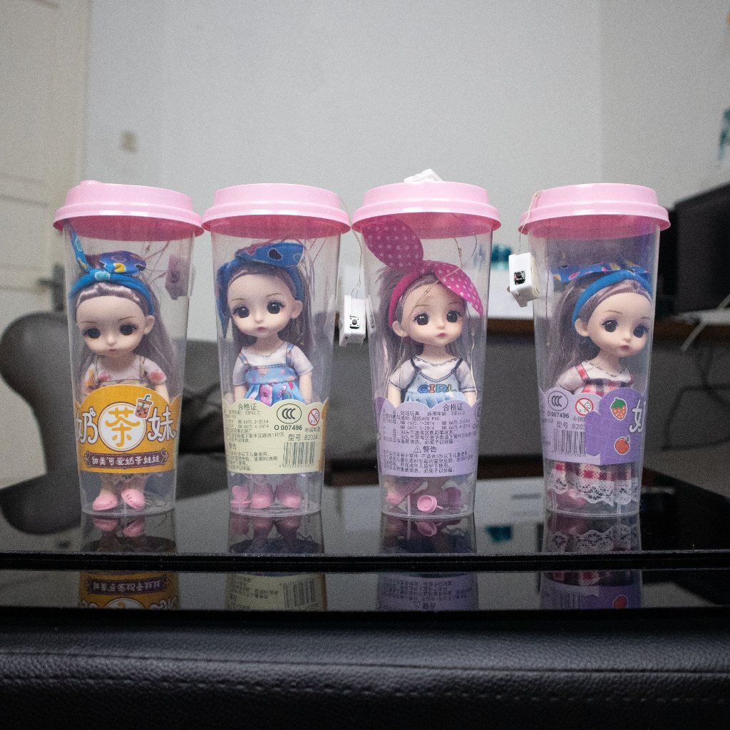 Boneka Lucu Packing CUP LED Mainan Simulasi Anak