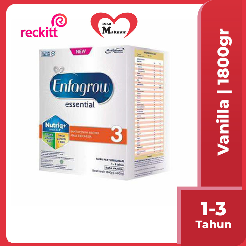 Enfagrow Essential 3 Vanila 1800gr / Toko Makmur Online